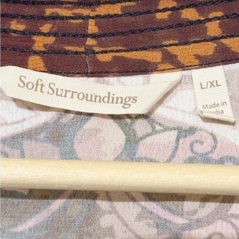 Soft Surroundings L/XL Kimono Cardigan Floral Paisley Rayon Boho Open Front - Picture 4 of 6